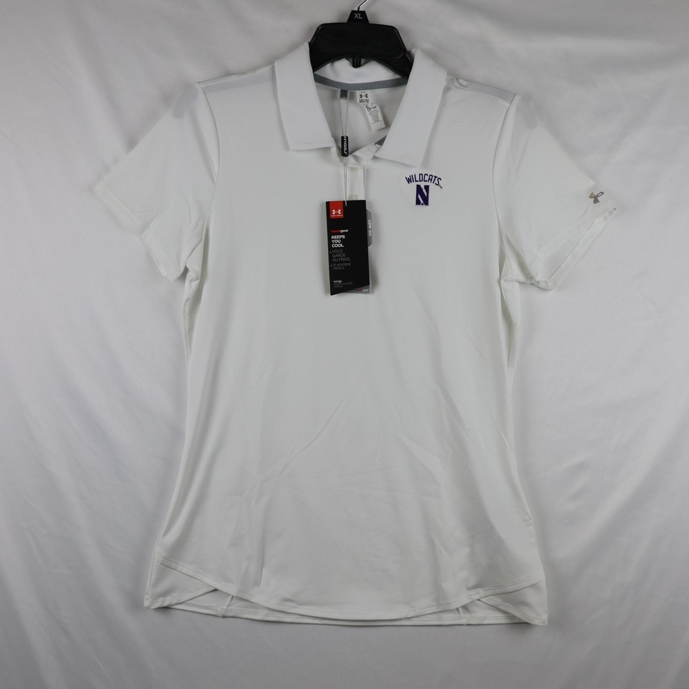 Northwestern Wildcats Shirt Womens Medium NCAA Golf Polo UPF 30 Under Armour‎